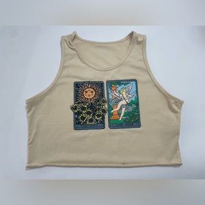Romwe Tarrot card crop tank - size L